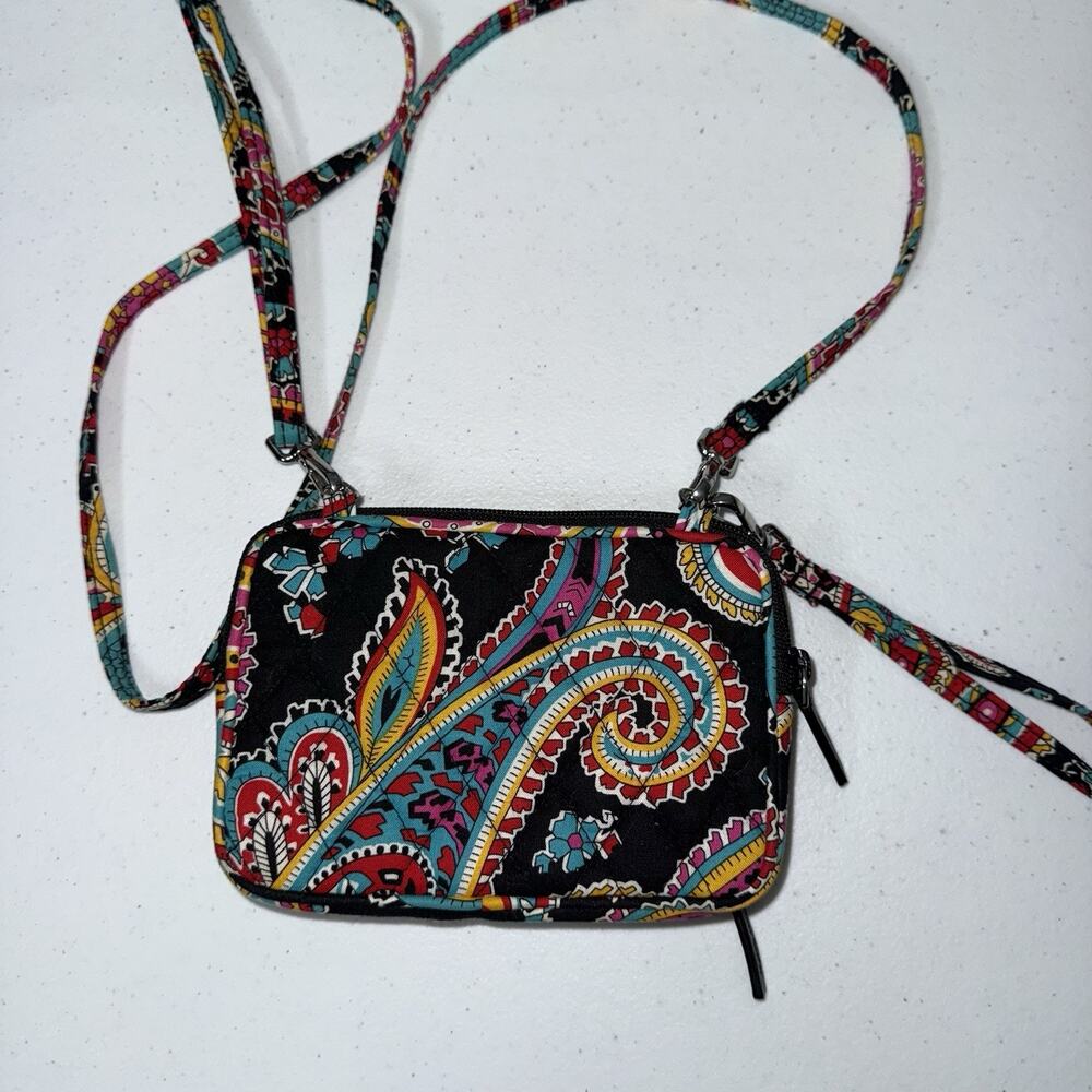 Vera Bradley Parisian Paisley Wristlet Wallet Crossbody - Picture 2 of 4